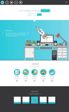 Set of effective website template designs. Modern flat design vector illustration concept of website design for website and mobile website development. Easy to edit and customize.のイラスト素材