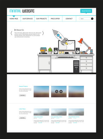 Set of effective website template designs. Modern flat design vector illustration concept of website design for website and mobile website development. Easy to edit and customize.のイラスト素材