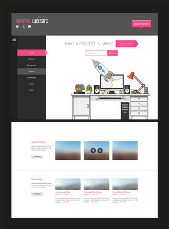 Website template designs. Modern flat design vector illustration concept of website design for website and mobile website development. Easy to edit and customize.のイラスト素材