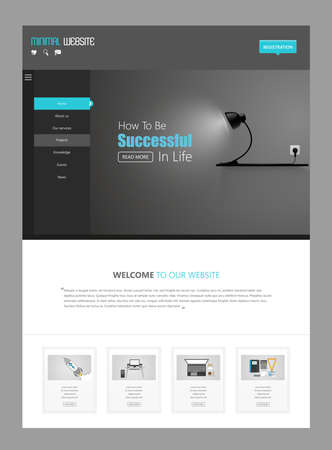 Website template designs. Modern flat design vector illustration concept of website design for website and mobile website development. Easy to edit and customize.のイラスト素材