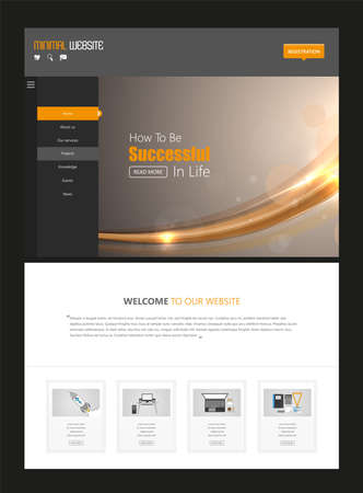 Website template designs. Modern flat design vector illustration concept of website design for website and mobile website development. Easy to edit and customize.のイラスト素材