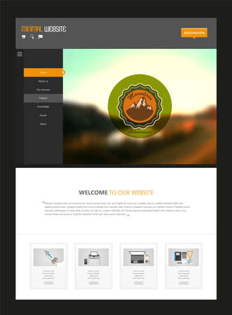 Website template designs. Modern flat design vector illustration concept of website design for website and mobile website development. Easy to edit and customize.のイラスト素材