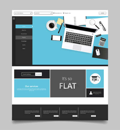 Website template designs. Modern flat design vector illustration concept of website design for website and mobile website development. Easy to edit and customize.のイラスト素材