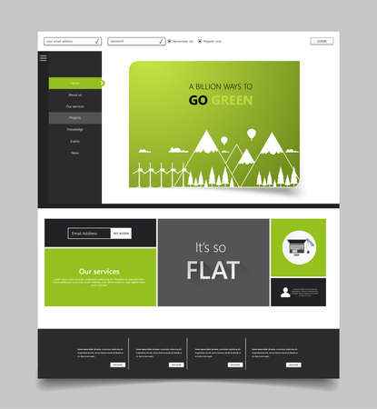 Website template designs. Modern flat design vector illustration concept of website design for website and mobile website development. Easy to edit and customize.のイラスト素材
