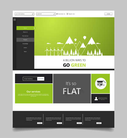 Website template designs. Modern flat design vector illustration concept of website design for website and mobile website development. Easy to edit and customize.のイラスト素材