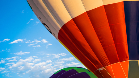 Two balloons ready to take off for their journeyの写真素材