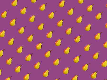 yellow pear seamless pattern colored background
