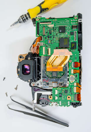 Repair digital SLR cameraの写真素材