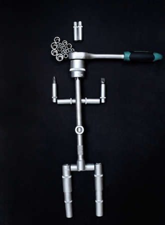 tool set, socket heads close-up