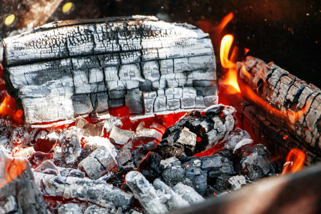 fire flames on a black backgroundの写真素材