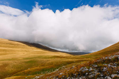 Low clouds in the mountainsの写真素材