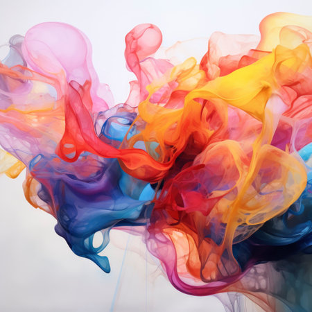 Abstract background of acrylic paint in water. Colorful abstract background.の素材