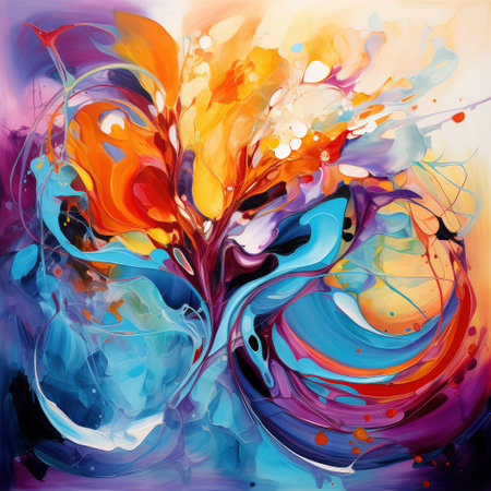 Abstract watercolor background. acrylic painting on canvas. digital art.の素材