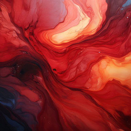 Abstract background of acrylic paint in red and blue tones. Liquid marble textureの素材