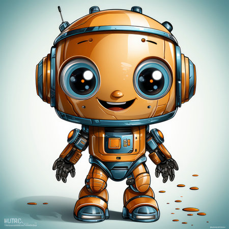 Cute Cartoon Robot. Vector Illustration. Eps 10 file.の素材