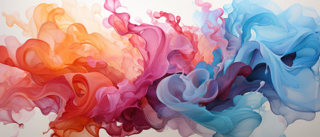 Abstract colorful background. Ink in water. 3d rendering, 3d illustration.の素材