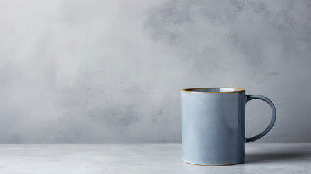 Coffee cup on concrete background. Copy space for text.の素材