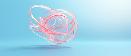 3d render, abstract background with a lot of pink rings.の素材