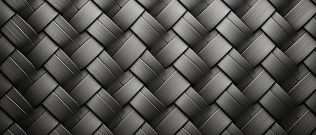 Black metal background with weave pattern. 3d rendering, 3d illustration.の素材