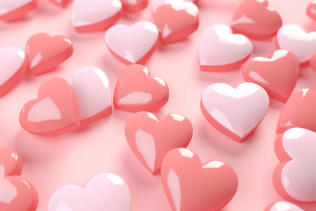 Valentine's day background with hearts. 3D rendering.の素材