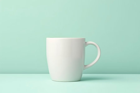 White mug on pastel background. Minimal style. 3d renderの素材