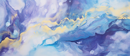 Fluid art. Abstract illustration - stain, splashes, smearing the dye. Liquid acrylic- color blot. Pigment water backgroundの素材