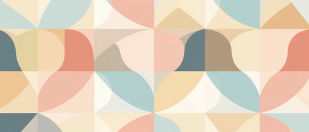 Retro geometric background in pastel colors. Vector illustration for your designの素材