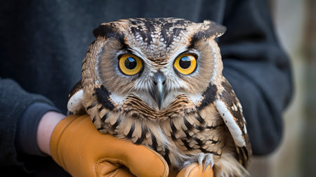 Eurasian eagle owl (Bubo bubo) close upの素材
