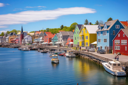 Colorful houses in the port of Lofoten, Norwayの素材