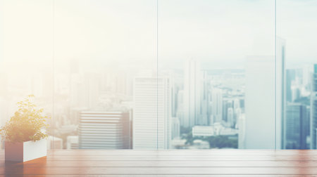 A table with a potted plant placed on top, providing a decorative element and adding beauty to the space.の素材