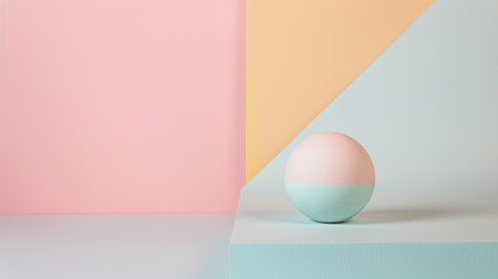 An egg sits on top of a wooden table against a white wall. The simple scene captures the contrast between the smooth eggshell and the rough table surface.の素材