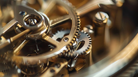 A detailed close-up shot of a watch face showing the hands, numbers, and markings. The watch face is in focus, displaying intricate details of the timepiece.の素材