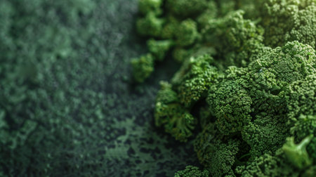 A close-up view of a bunch of green broccoli heads with tightly packed florets and thick stalks. The florets appear firm and vibrant, showcasing their natural texture and color.の素材