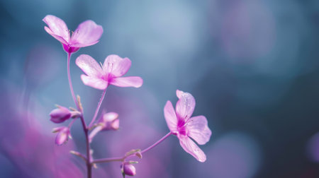 This close-up shot showcases a vibrant pink flower in sharp detail, with a beautifully blurred background. The intricate details of the petals are highlighted, contrasting with the soft, out-of-focus backdrop.の素材