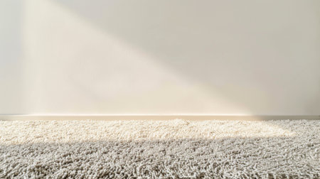 A room featuring a carpeted floor and a white wall. The carpet covers the entire floor space, while the white wall provides a clean and simple backdrop.の素材