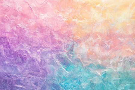 A smooth blend of pastel colors forms a serene gradient, featuring shades of purple, pink, and blue with a textured appearance, evoking calm and creativity.の素材