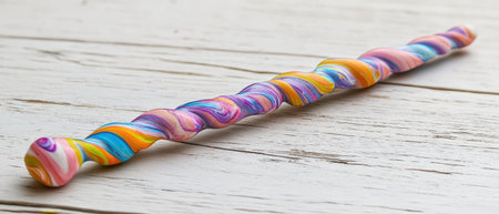 Colorful twisted stick made from clay or dough