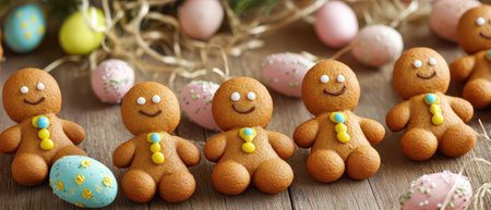 Gingerbread and colorful eggs for fun!