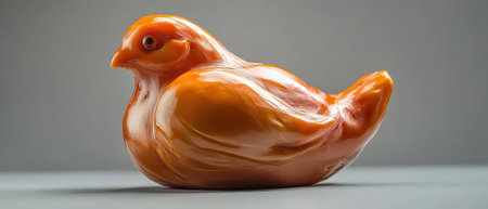 Carved bird figurine showcasing intricate designの写真素材