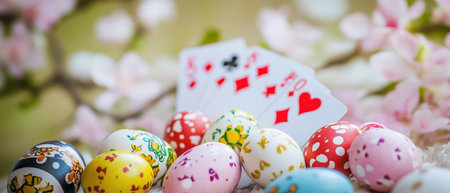Easter eggs in spring