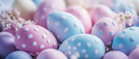 Colorful decorative eggs for spring celebration