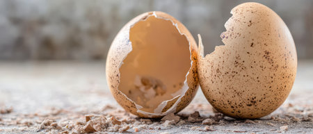 Eggshells on a textured surface