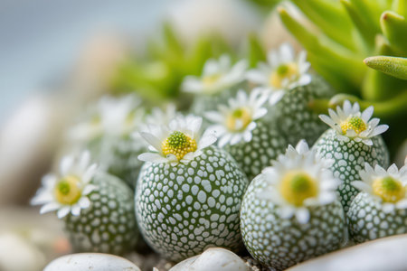 Vivid arrangement of white flowered plants