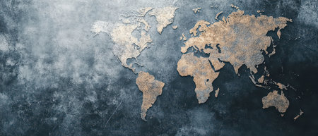 Detailed world map design with vintage finish
