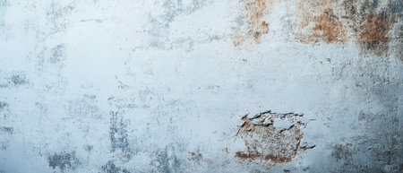 A worn wall displays various textures and colors showcasing patches of peeling paint and slight discoloration in an urban setting.の素材