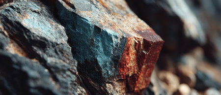 Close up view of vibrant rocks with distinct colors and textures in a natural setting highlighting Earths geological diversity.の素材