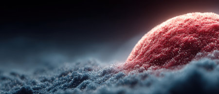 A colorful textured surface glows softly under low lighting resembling an abstract landscape filled with layers and depth.の素材