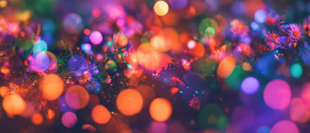 Vibrant fleabanes bloom with bright colors surrounded by a lovely bokeh effect bringing warmth and joy to the Christmas and New Year celebrations.の素材