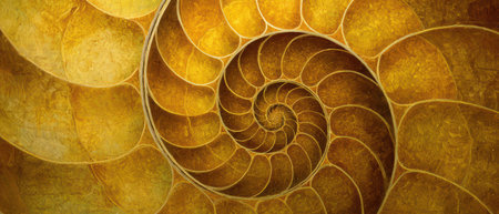 Bright golden spirals create a mesmerizing scene capturing the essence of New Year celebrations with warmth and vibrant artistry in a studio setting.の素材