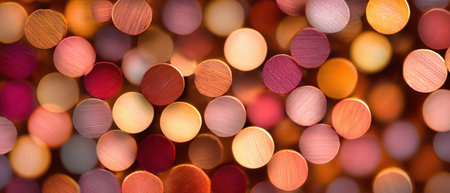 Smooth wood pieces reflect warm hues creating a magical ambiance perfect for Christmas and New Year celebrations.の素材